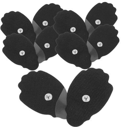 Massagepads Schwarze 10 Stück aus Vlies und Hydrogel | Flexible, Stark Haftende Elektroden Pads, Leicht Anzubringen, für Zubehör im Alltag, Schwarz