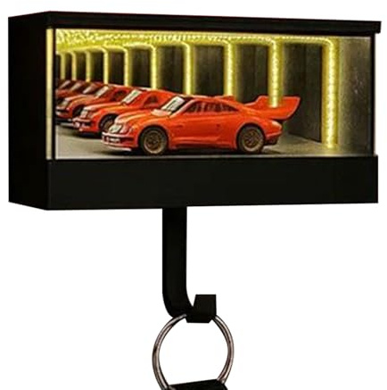 Huasean Auto Garage Schlüsselhalter, Infinity Garage Schlüsselanhänger Aufhänger, Funny Auto Schlüssel Aufhänger mit LED Licht, Perfekte W-eihnachtsgeschenk für Autoliebhaber, Freund, Ehemann, Vater