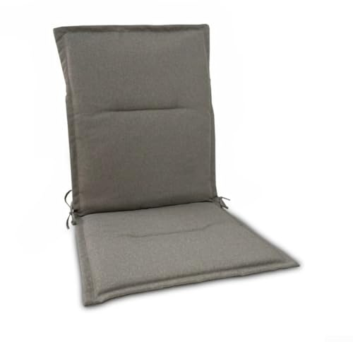 Gartenstuhlkissen, 112 x 50 x 3,5 cm, Polyester, UV-beständig, Outdoor-Sitzpolster für Terrasse, Klappstühle und Liegen, bequeme Ersatzmatte in Blau, Schwarz, Rot (Grau)