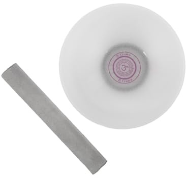 Bodhi Kristallklangschale | Kronen-Chakra | Zubehör für Sound Healing, Yoga & Meditation | Singing Bowl aus Quarz | Verschiedene Größen & Tonarten | Inkl. Klöppel & Silikonring | Grundton B