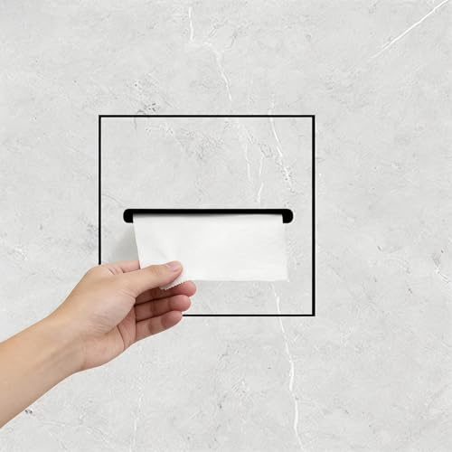 Toilettenpapierhalter Unterputz Kleiner, Einbaubarer Toilettenpapierhalter, Wandnische mit Verstecktem Schrank für WC/Badezimmer, Wand-Toilettenpapierspender mit Nische(Gray)