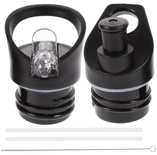 2pcs Replacement Water Bottle Lid Plastic Water Bottle Tops Replacement with Convenient Finger Loop Portable Design for Travel and Camping