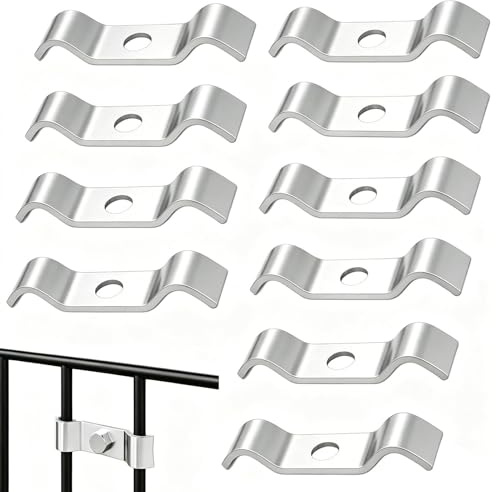 Stützriemen starr für Rohre, 10 Stück, starre Befestigung, verstellbar, verstärkt, Flansch, Edelstahlrohr – Klempnerei, Montage innen und außen, Wand, Wasser, Haus, Wohnung, SA