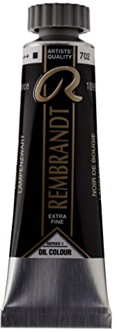 Rembrandt Couleurs à l'huile Noir de bougie 702 - Pigments extra-fins de qualité supérieure - Tube de 15 ml - Résistance supérieure à la lumière