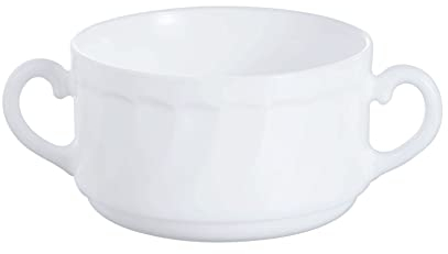Arcoroc à soupe trianon uni intercomps24 320 ml, verre trempé blanc