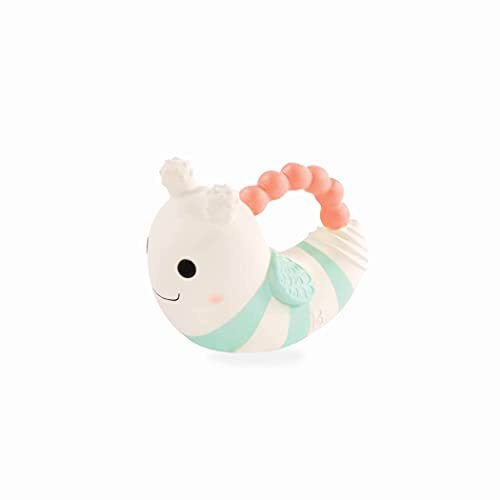 B. toys Beißring Bumble die Biene, Chew Ch' Boogie, 100% Naturkautschuk | Beißspielzeug für Babys mit strukturierten Flügeln und Fühlern, weich, drückbar, gut greifbar, sanft quietschend, 0+ Monate