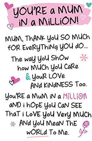 INSPIRED WORDS KEEPSAKES - YOU'RE A MUM IN A MILLION!