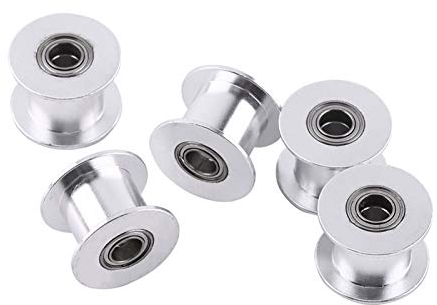 5 STÜCKE Synchrone Spannrolle, 3D Drucker Zubehör 2 GT Aluminium Timing Riemenscheibe Rad 20 Zahn 5 mm Bohrung ohne Zähne für Gürtel Breite 10 mm