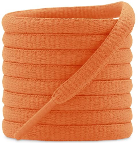 DELELE 2 pares de cordones ovalados para zapatos de 42 colores, medio redondo, 1/4 pulgadas, cordones para zapatos deportivos y de correr, 38 naranja fluorescente, 45 inch (115CM)