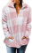 MEROKEETY Women's Plaid Sherpa Fleece Zip Sweatshirt Long Sleeve Pockets Pullover Jacket