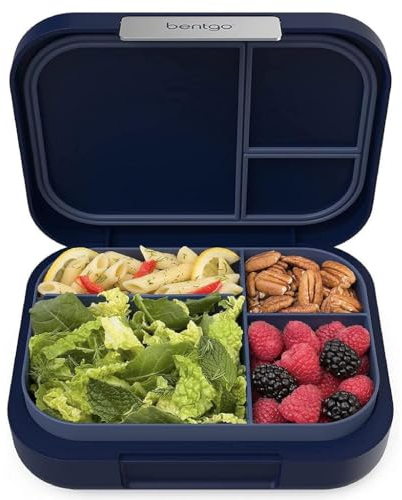 Bentgo Modern - Lonchera Bento resistente a fugas para adultos, adolescentes y apetitos más grandes; contenedor reutilizable sin BPA con 3 o 4 compartimentos, apto para lavavajillas y microondas; 45