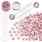 craspire 300 Stück Octagon Sealing Wax Beads Sticks Mit 4 Stück Teekerzen Und 2 Stück Wax Melting Spoon Zum Versiegeln von Wachsstempeln (Pearl Pink)