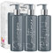Print Maniacs Grey Mrs Hinch Inspired Personalised 500ml Pump Bottles Bathroom Lotion Kitchen Set Shampoo Conditioner Body Wash F2 (Silver, Set of 3)