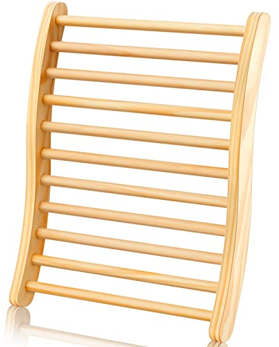 Mudder Sauna Rückenlehne Infrarot Holz Sauna Zubehör Zeder Saunastuhl mit Rückenlehne Ergonomische Sauna Rückenlehne für Rutschfest Fass Sauna Ruhen
