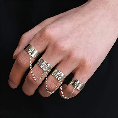 Yienate Punk Silber Ein Stück Ring Kette Finger Sklaven Armband Offene Zeigefinger Ring Handschmuck Für Mann Und Frau