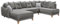 PAMPLONA Wohnlandschaft in U-Form, Graphit / Silber - Ausziehbares Sofa mit Schlaffunktion und Bettkasten - 338 x 91 x 212 cm (B/H/T)