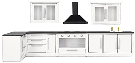 Puppenstuben-Küchenmöbel, Puppenstuben-Küchenschränke, großes Regal für -Esszimmer