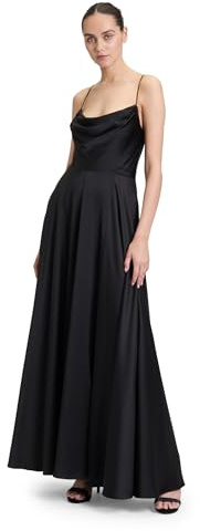 Vera Mont Damen Abendkleid mit Wasserfallausschnitt Schwarz,46