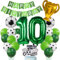 Cnrose Fussball Luftballon 10. Geburtstag Grün Helium Ballon 10 Geburtstag Junge Cake Topper Fußball Geburtstagsdeko 10 Jahr Kindergeburtstag Party Deko 10. Geburtstagsdeko Fußball Kuchendeko Fussball