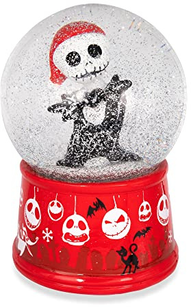 Disney The Nightmare Before Christmas Weihnachtsmann Jack Skellington beleuchtete Schneekugel mit wirbelndem Glitzer-Display, Andenken, Heimdekoration für Kinderzimmer, Tim Burton
