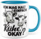 Kühe Tasse mit Spruch lustig Kuh Kaffeetasse Bäuerin Kaffee-Becher Rinder Kuhstall Tasse Ich mag halt einfach Kühe Witz Tasse Humor Bauer Bauernhof Tierhalter Tiere Landwirtschaft Landwirt (Weiß/Blau)