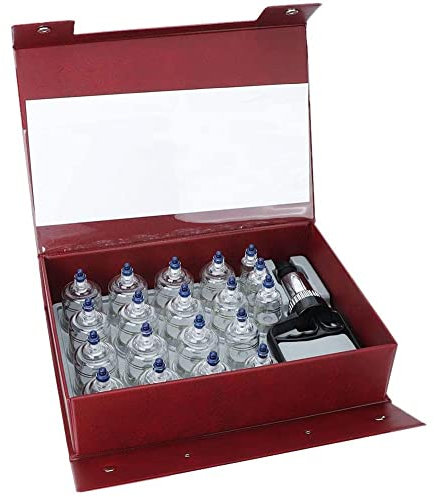 Schröpftherapie-Set Schröpfen-Set Schröpfen-Set Ausrüstung Physio Air Chinesisches Vakuum-Schröpfen-Set, Schröpfen-Therapie-Set / 19-teiliges Saugnäpfe-Glas-Massagegerät-Therapie-Schröpfen-Set mit S
