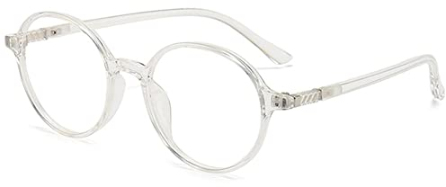 VEVESMUNDO Blaulichtfilter Lesebrille Runde Retro Groß Damen Herren Anti Blaulicht Lesehilf Sehhilfe Brille +1.0,+1.5,+2.0,+2.5,+3.0,+3.5,+4.0 (1 Stück Transparente Lesebrille, +2.0)