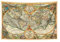 CoolChange Großer Wandteppich mit historischer Weltkarte | Sternzeichen Konstellationen | Petrus Kaerius doppelte Hemispheren Weltkarte | World Map | 165x120cm