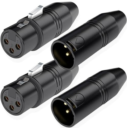 Xiatiaosann 3.5mm TRS Mini-Jack to 3-Pin XLR Microphone Adapter & 3.5mm TRS Mini-Jack to 3-Pin XLR Female Adapter, Audio Converter for Camcorders, Recorders, Mixers (4 Pack)