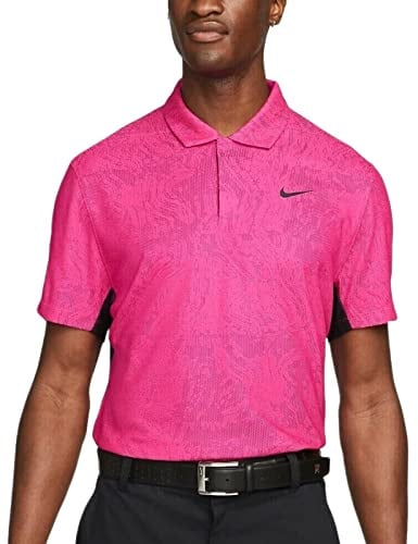 Nike Polo de golf Dri-Fit ADV Tiger Woods pour homme, rose/noir, Taille XL