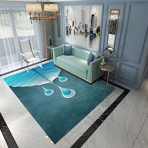 AU-OZNER auslegware teppichboden Blauer Teppich, hochwertiger Teppich für Babys, der leicht zu reinigen istteppich Badezimmer groß,Blaue,Größe 40x60 cm