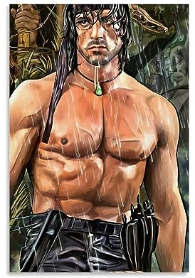 KHAMEO First Blood Rambo HD-Poster (3) Leinwand-Poster, dekoratives Gemälde, Leinwand-Wandposter und Kunstdruck, modernes Familienschlafzimmer-Dekor-Poster, 40 x 60 cm