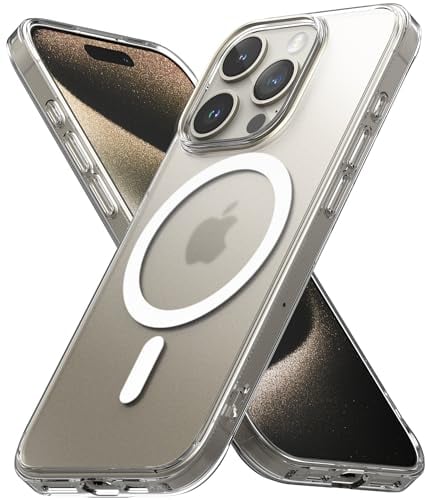 Ringke Fusion Magnetic Case Kompatibel mit iPhone 15 Pro Hülle Kompatibel mit MagSafe, Transluzente Frostklare Rückseite Anti-Vergilbung Magnetische Handyhülle - Matte Clear