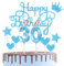 Happy 30th Birthday Cake Topper & Birthday Candles Blue Number 30 Candles for Birthday Cake - 30th Birthday Candles Cake Cupcake Topper Birthday Cake Decorations for Men Him Birthday Blue