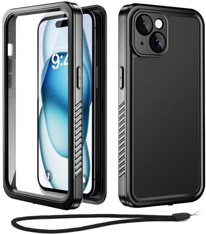 Beeasy for iPhone 15 Case Waterproof Shockproof Dustproof Case-360 Degree Full Body Heavy Duty Cover Built in Screen Protector-iPhone 15 Protective Defender Phone Case 6.7 inch