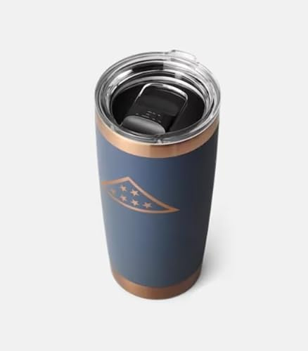 YETI Rambler Gobelet isotherme en acier inoxydable avec couvercle MagSlider, 591 ml, Fold of Honor – Bleu marine