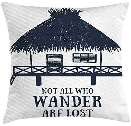 Throw Kissenbezüge 45X45cm Tropischer Ferien-Bungalow Mit Exotischem Design Kissenbezüge Dekorativen Kissen-Bezug Outdoor Kissen-Hülle Für Sommer, Frühling, Schlafzimmer