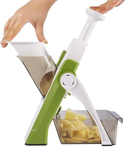 Küche Einstellbar sicheres Hacken Artefakt, Gemüse Hacker Mandoline Slicer Würfel, 5 in 1 Mandoline Slicer Einstellbarer Gemüseschneider, Gemüse Slicer Food Hacker für Kartoffeln Karotte