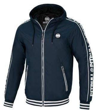 Pitbull Herren Übergangsjacke Sportlichem Schnitt und Kapuze Männer Windjacke Pit Bull West Coast Whitewood Trainingsjacke Sweatjacke Laufjacke Regenjacke Sport Jacken S