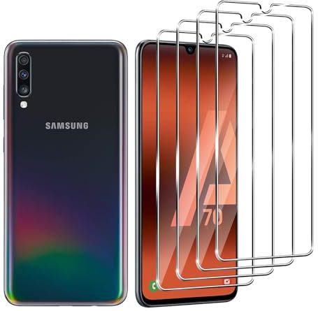 Zicurz 4 Stück Schutzglas für Samsung Galaxy A70, für Panzer Schutz Glas, Schutzfolie, HD Displayschutz, Blasenfrei, für Samsung Galaxy A70