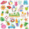 MARFOREVER Sommer Gel Sticker, 50 Stück Sommer Gel Fensteraufkleber Klebefolien Abnehmbare Wiederverwendbare Deko Saisonale Aufkleber für Kinder Fenstersticker Glasflächen Sommer deko