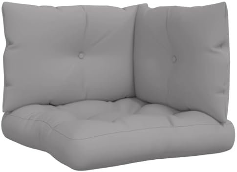 vidaXL Palettenkissen 3-TLG., Palettenpolster für Europaletten, Palettensofa Kissen Indoor Outdoor, Palettenauflage Sitzkissen Rückenkissen Seitenkissen, Grau Stoff