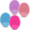 FUZVOL 4 PCS Silicone Facial Scrubber,Face Cleansing Brush,Facial Exfoliator Scrubber for Removing Ingrown Hair,Bumps,Blackhead and Pore.Dry Skin Relief and Anti Aging Deep Wash Tool (Color Random)