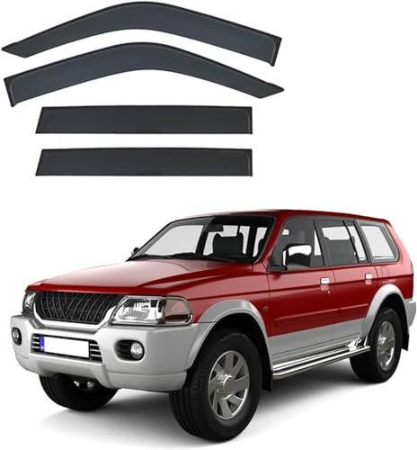 Windabweiser für Mitsubishi Pajero Sport MK1-K80-K90 1996-2007, Winddichte, wasserdichte und sonnenbeständige Rauchschutz-Abweiser, Zubehör