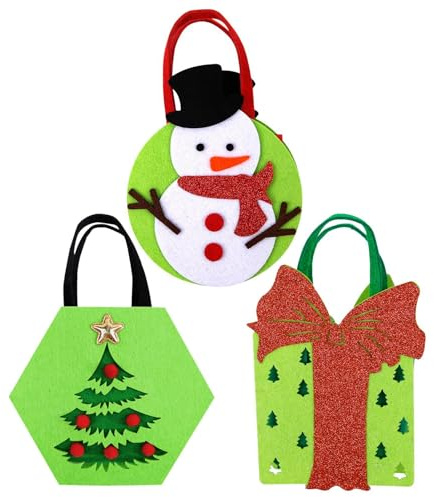 Christmas Treat Bags, Nicht-Woven Goodie Bags, Feiertagstaschen, Weihnachtsbeutel, wiederverwendbare Taschen, Festliche Goodie Bags, Christmas Shopping Bags, Holiday Bags,