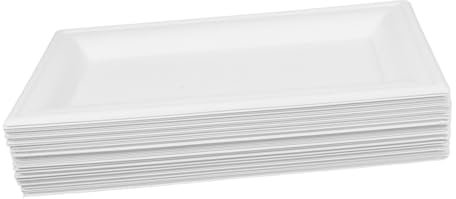 minkissy 50 Platos De Papel Para Comida Elegantes Y Rectangulares De 5 X 10 Pulgadas Para Ocasiones Especiales