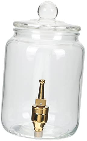 Cabilock Thick Glass Jar for Wine Drink Dispenser Tap Pickle Jar Large Flask Airtight Storage for Parties