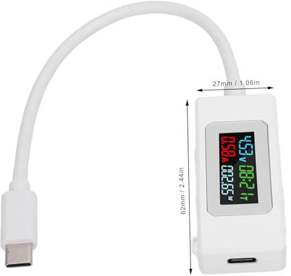 USB C Tester, 4-30V 0-6.5A Type C Voltage and Current Tester Meter, Power Meter Ammeter Voltmeter, ABS USB C Tester for Digital Gamers
