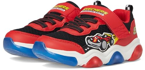 Skechers Mighty Glow 2.0 Dino-Bolt Boys' Trainers, red black, 4 UK