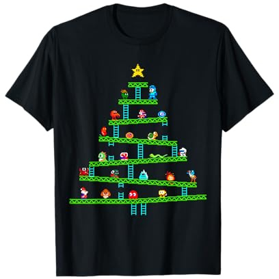 8 Bit Retro Gaming Christmas Tree T-Shirt